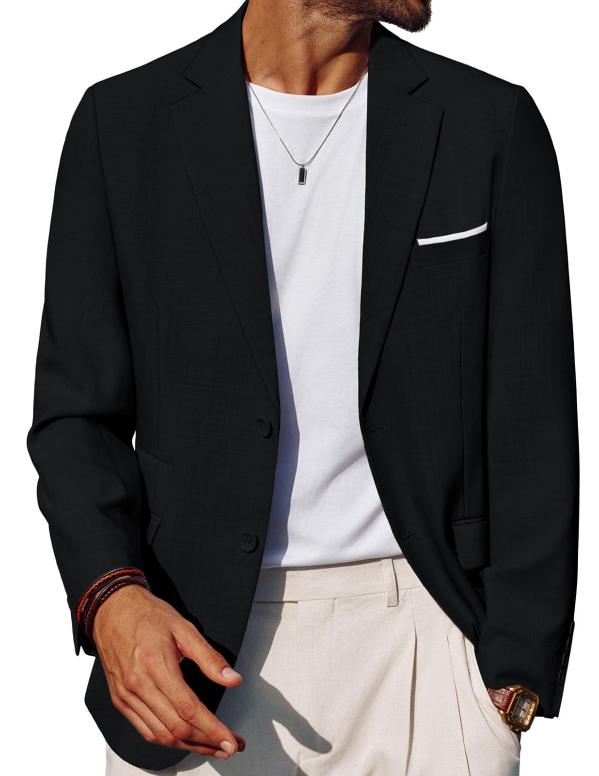 PJ PAUL JONES Mens Casual Sport Coats Two Buttons Lightweight Business Sport Blazer